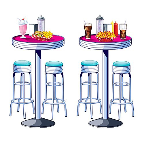 Soda Shop Tables & Stools Props Party Accessory (Value 2-Pack)