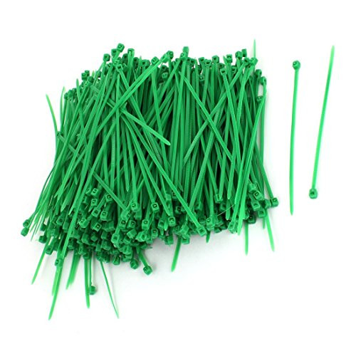 1000pcs 3mm x 100mm Nylon Self-Locking Electric Cable Zip Ties Green