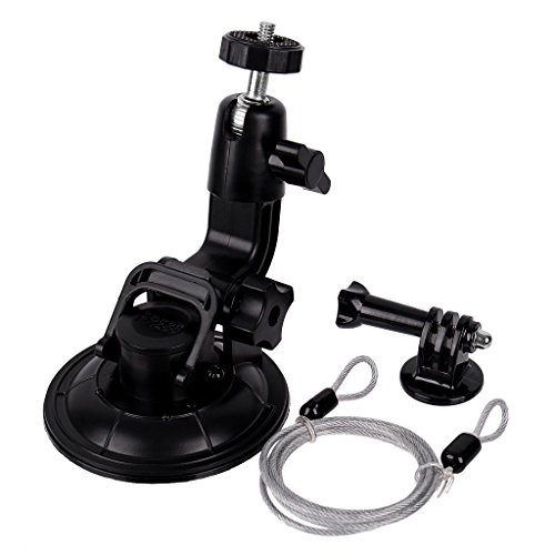 QOOKR 3.5" Strength Suction Cup Mount Tripod Adapter and Safety Tether Lanyard (3ft) Kit for GoPro Hero 7 6 5 Session,Car Windshield QOOKR 3.5" Strength Suction Cup Mount Tripod Adapter and Safety Tether Lanyard (3ft) Kit for GoPro Hero 7 6 5 Session,Car Windshield