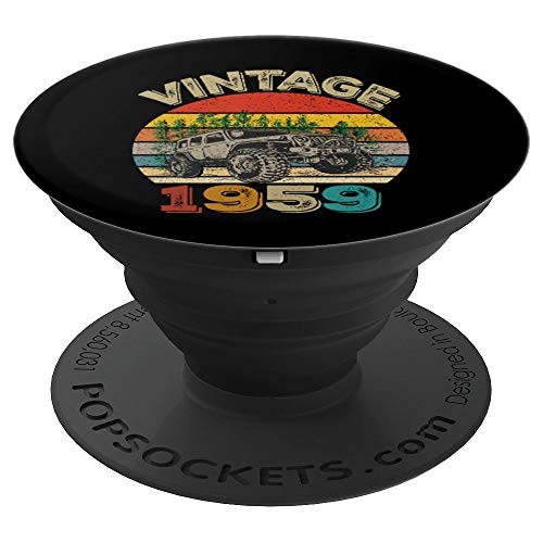 Vintage 1959 Jeeps 60th Birthday Retro Sunset Dad Mom Gift PopSockets Grip and Stand for Phones and Tablets
