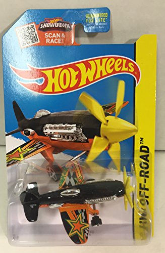 Hot Wheels 2015 HW Off-Road Mad Propz (Airplane) 92/250, Black and Orange