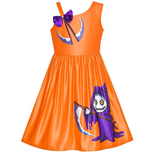 Girls Dress Halloween Ghost Sickle Witch One Shoulder Costume Size 10