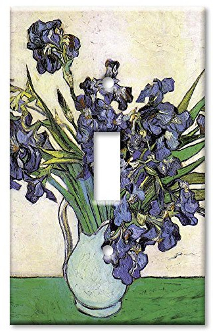 Art Plates - Single Gang Toggle OVERSIZE Switch Plate/OVER SIZE Wall Plate - Van Gogh: Vase & Irises Art Plates - Single Gang Toggle OVERSIZE Switch Plate/OVER SIZE Wall Plate - Van Gogh: Vase & Irises
