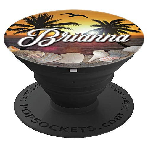 Brianna Monogram Ocean Beach Sunset Sea Shells Name Brianna - PopSockets Grip and Stand for Phones and Tablets
