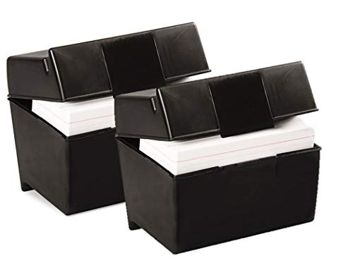 1InTheOffice Index Card Box 4x6 Index Card Holder 400 Capacity (2 Pack) 1InTheOffice Index Card Box 4x6 Index Card Holder 400 Capacity (2 Pack)