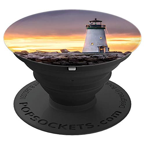 White Lighthouse Sunset - PopSockets Grip and Stand for Phones and Tablets