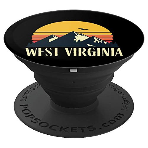 West Virginia Retro Vintage State Mountain Sunset - PopSockets Grip and Stand for Phones and Tablets West Virginia Retro Vintage State Mountain Sunset - PopSockets Grip and Stand for Phones and Tablets