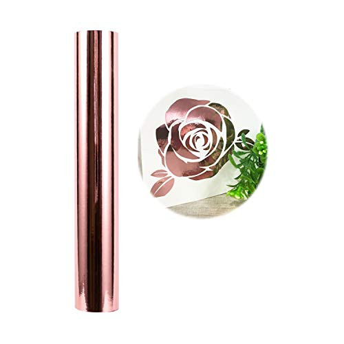 Holographic Craft Vinyl Chrome Rose Gold Vinyl Roll  Huge Glossy Adhesive Permanent Rose Gold Vinyl Rolls  1x5FT Vinyl Works with Cricut and Other Cutters