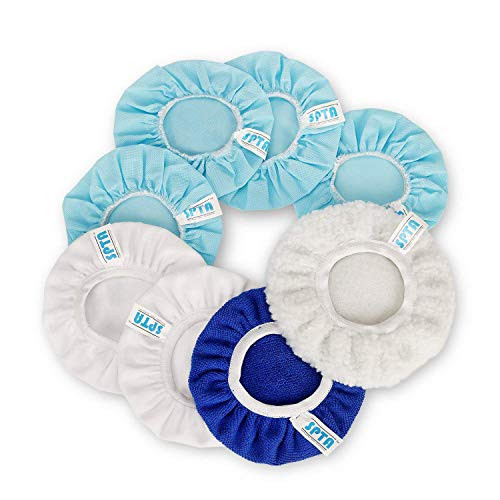 SPTA 9 Inch & 10 Inch Car Polisher Bonnet, Waxers Bonnet Set,Max Waxer Bonnet Polishing Pad for Most Car Polishers For 9 Inch & 10 Inch Car Polisher Pack of 8Pcs SPTA 9 Inch & 10 Inch Car Polisher Bonnet, Waxers Bonnet Set,Max Waxer Bonnet Polishing Pad for Most Car Polishers For 9 Inch & 10 Inch Car Polisher Pack of 8Pcs