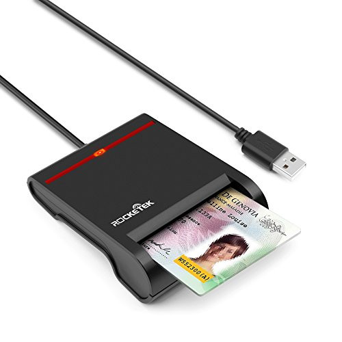USB Smart Card Reader - Rocketek DOD Military USB Common Access CAC Memory Card Reader Compatible with Windows (All), Linux/Unix, MacOS X (All) | RT-SCR1A