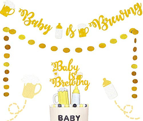 JeVenis Set of 4 Baby Is Brewing Banner Baby Is Brewing Cake Topper Baby Is Brewing Decoration Baby Brewing Banner Beer And Babies Shower Decoration Baby Gender Reveal Decoration JeVenis Set of 4 Baby Is Brewing Banner Baby Is Brewing Cake Topper Baby Is Brewing Decoration Baby Brewing Banner Beer And Babies Shower Decoration Baby Gender Reveal Decoration