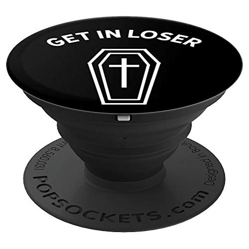 Get In Loser Pastel Goth Elegant Gothic Black Coffin - PopSockets Grip and Stand for Phones and Tablets