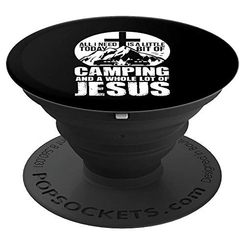 Camping Quote Gift | All I Need Today Is A Hole Lot Of Jesus PopSockets Grip and Stand for Phones and Tablets