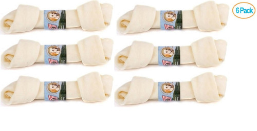 Wholesome Hide USA Beef Hide - Flat Knot Bone, 4' - 5' (Pack of 6)