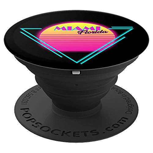 Miami Florida Retro Vintage Beach Sunset - PopSockets Grip and Stand for Phones and Tablets