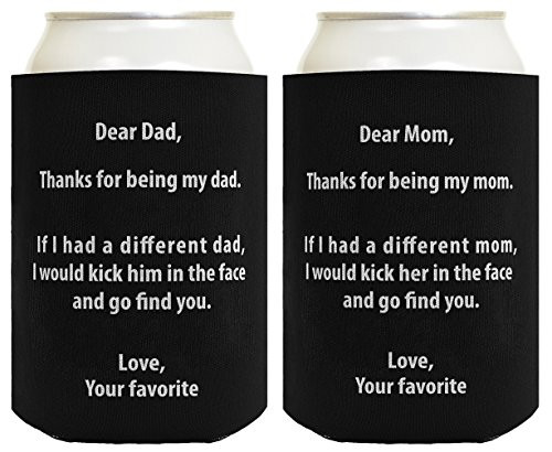 Mom Dad Gifts If I Had a Different Mom or Dad I'd Kick Them in Face Funny Mom Dad Announcement Mom Dad Gift Set 2 Pack Can Coolie Drink Coolers Coolies Black Mom Dad Gifts If I Had a Different Mom or Dad I'd Kick Them in Face Funny Mom Dad Announcement Mom Dad Gift Set 2 Pack Can Coolie Drink Coolers Coolies Black