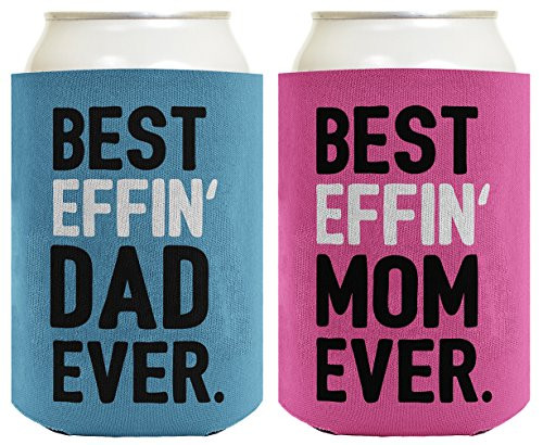 Mom Dad Gifts Best Effin' Mom and Dad Ever Funny Mom Dad Announcement Mom Dad Gift Set 2 Pack Can Coolie Drink Coolers Coolies Blue & Pink Mom Dad Gifts Best Effin' Mom and Dad Ever Funny Mom Dad Announcement Mom Dad Gift Set 2 Pack Can Coolie Drink Coolers Coolies Blue & Pink
