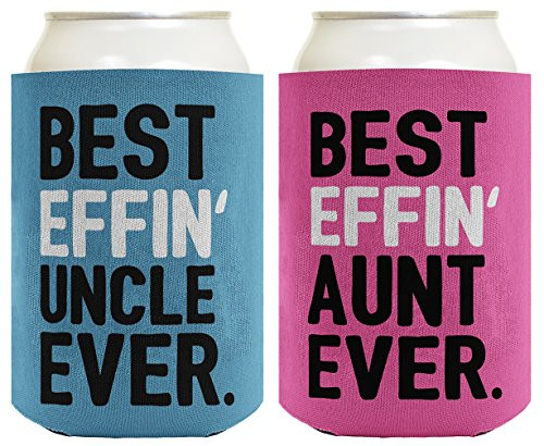 Aunt Uncle Gifts Best Effin' Aunt and Uncle Ever Funny Aunt Uncle Announcement Aunt Uncle Gift Set 2 Pack Can Coolie Drink Coolers Coolies Blue & Pink Aunt Uncle Gifts Best Effin' Aunt and Uncle Ever Funny Aunt Uncle Announcement Aunt Uncle Gift Set 2 Pack Can Coolie Drink Coolers Coolies Blue & Pink