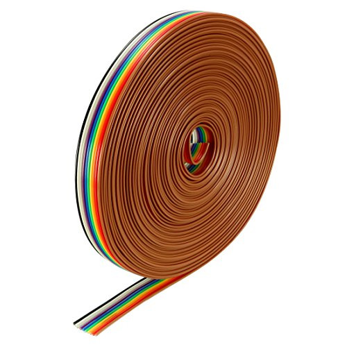 uxcell Flat Ribbon Cable 10P Rainbow IDC Wire 1.27mm Pitch 10 Meters Long