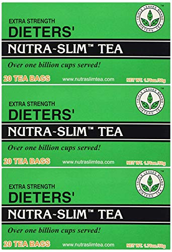 Triple Leaves Extra Strength Dieters Nutra Slim Tea, 20 Bags (3 Pack) - Herbal Cleanse Tea for Detox