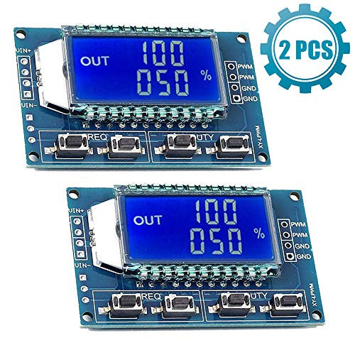Icstation LCD Display PWM Frequency Meter 1Hz-150KHz DC 3.3V-30V Adjustable Duty Ratio 0~100% Square Rectangular Wave Signal Generator (Pack of 2)