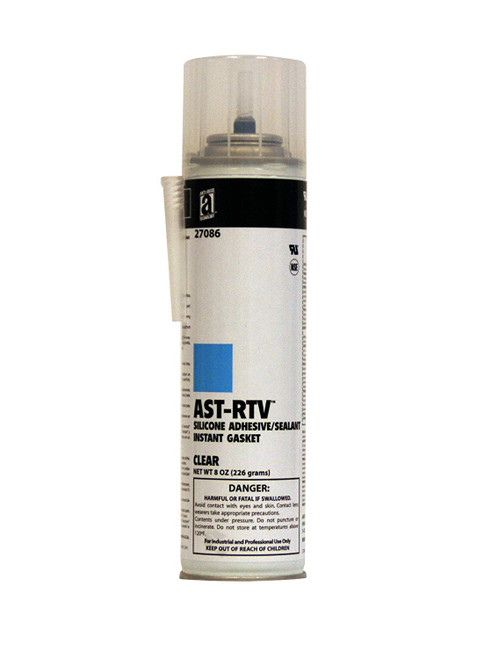 AST-RTV 27086 Clear 100% Silicone Adhesive/Sealant/Instant Gasket, 8 oz. Pressurized Can with Applicator Tip
