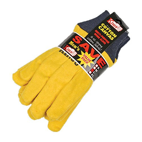 KINCO 816-3PK-L Men's 14 oz. Chore Gloves Banded, Knit Wrist, Large, Yellow (Pack of 3)