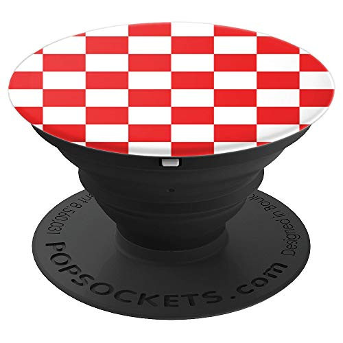 PopSockets: Checkerboard Red and White - PopSockets Grip and Stand for Phones and Tablets