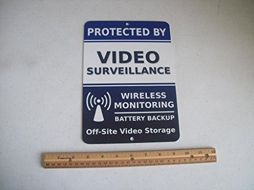 Video Surveillance Security System 7" x 10" Metal Yard Sign - Stock # 718