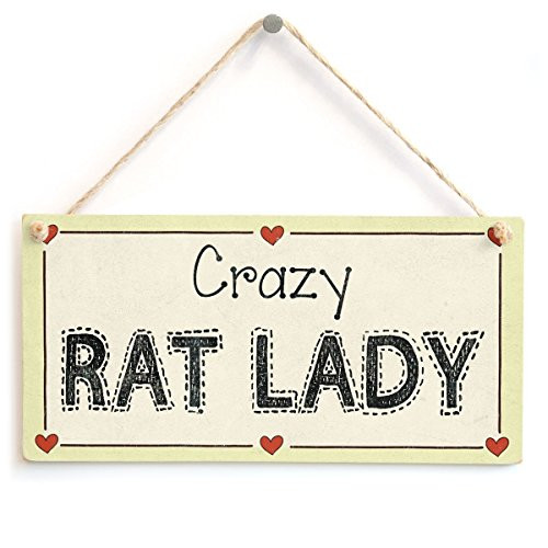 Meijiafei Crazy Rat Lady - Rat Lover Gift Love Heart Frame Sign for Rat Owners 10"x5" Meijiafei Crazy Rat Lady - Rat Lover Gift Love Heart Frame Sign for Rat Owners 10"x5"