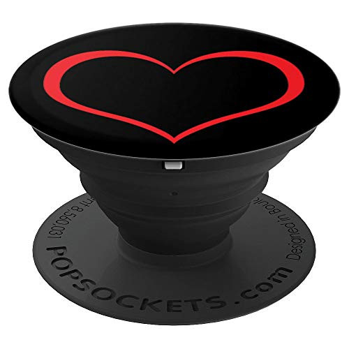 Red and Black Heart - Pattern Series - PopSockets Grip and Stand for Phones and Tablets