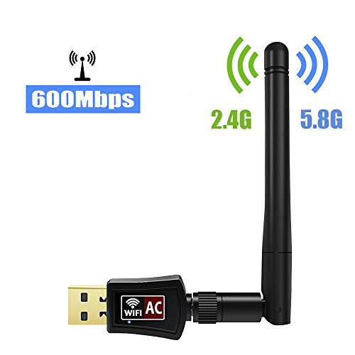 WiFi Adapter AC 600Mbps USB Wireless Adapter 2.4GHz/5GHz Dual Band Network LAN Card with External Antenna for Windows 10/8.1/7/XP/Vista/Mac OS10.6-10.13 WiFi Adapter AC 600Mbps USB Wireless Adapter 2.4GHz/5GHz Dual Band Network LAN Card with External Antenna for Windows 10/8.1/7/XP/Vista/Mac OS10.6-10.13