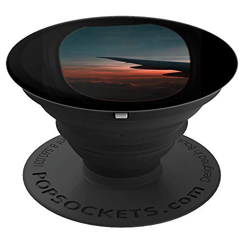 Airplane Wing Window View Jetset Pilot Life - PopSockets Grip and Stand for Phones and Tablets