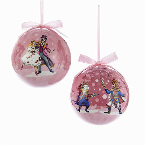 Kurt Adler 80mm Nutcracker Ballet Decoupage Styrofoam Ball Ornament 2/asstd