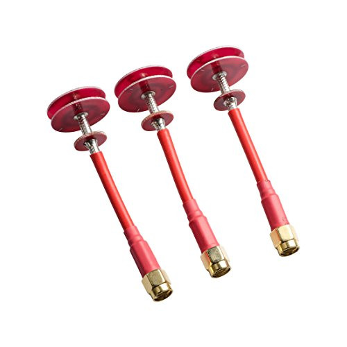 GOQOTOMO RP-0 3pcs 5.8GHz 5dBi FPV Flat Panel RHCP Omnidirectional Pagoda Transmitter and Receiver Antenna Set for FPV Multicopter - RP SMA Male (Red)