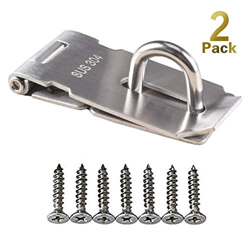 Deezio Padlock Hasp Door Clasp Gate Lock, SUS 304 Stainless Steel Door Bolt Latch - 3inch