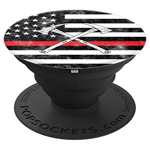 The Thin Red Line Firefighter Flag Fire Department Axes - PopSockets Grip and Stand for Phones and Tablets