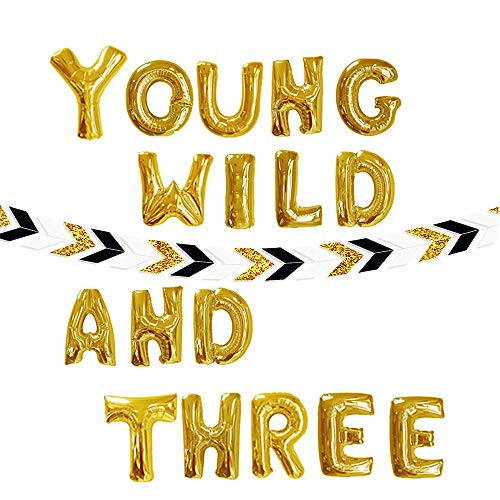 JeVenis Young Wild and Three Balloon Young Wild and Three Banner Young Wild and Three Decorations for Boy Girl Third Birthday Decorations 3 Year Old Birthday Decor 3rd Birthday Balloon JeVenis Young Wild and Three Balloon Young Wild and Three Banner Young Wild and Three Decorations for Boy Girl Third Birthday Decorations 3 Year Old Birthday Decor 3rd Birthday Balloon