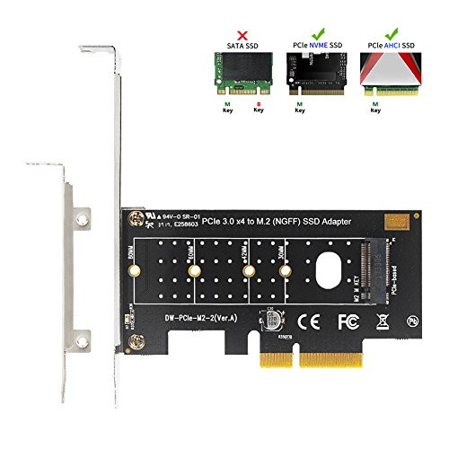 QNINE NVME PCIe Adapter, M.2 NVME SSD to PCI Express 3.0 Host Controller Expansion Card with Low Profile Bracket, PCIe NVME Adapter for PC Desktop, Support 2230 2242 2260 2280