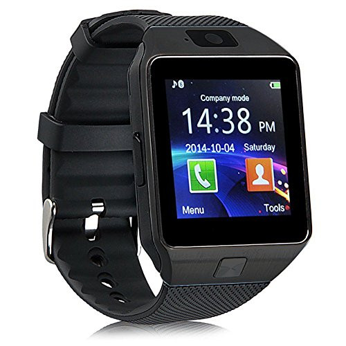 ZOMTOP DZ09 Bluetooth Smart Watch Touch Screen Smart Wrist Watch Phone Support SIM TF Card with Camera Pedometer Activity Tracker for iPhone iOS Samsung Android Smartphones (Black)