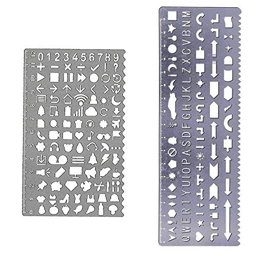 Letter Number Metal Template Set, JoyTong Drawing Planner Stencil