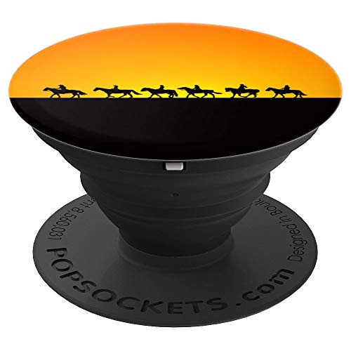 Horseback Riding Trail Horse Silhouette On Sunset And Black - PopSockets Grip and Stand for Phones and Tablets