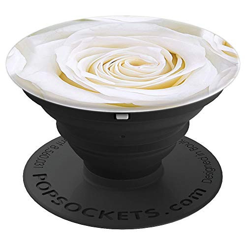 Pretty Open Rose Buds White Rose Floral So Pretty - PopSockets Grip and Stand for Phones and Tablets