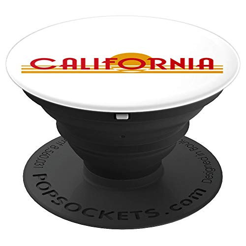 California Sunset Retro 80s License Plate - PopSockets Grip and Stand for Phones and Tablets