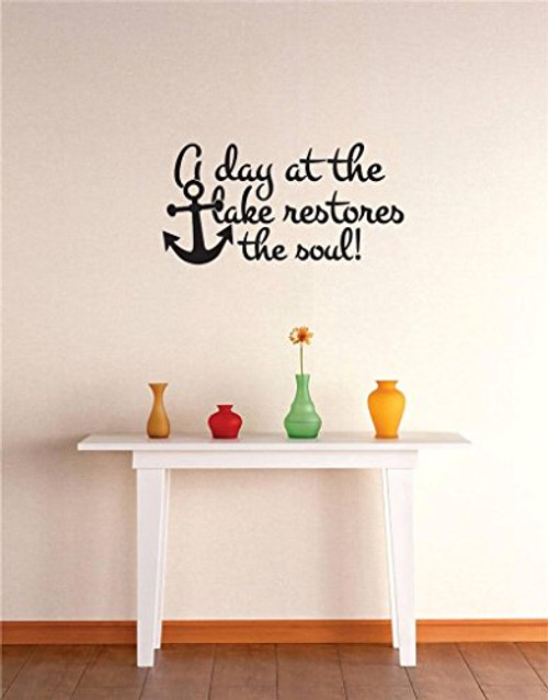 Design with Vinyl 2 C 2281 Decor Item A Day at The Lake Restores The Soul Image Quote Wall Decal Sticker, 16 x 16-Inch, Black Design with Vinyl 2 C 2281 Decor Item A Day at The Lake Restores The Soul Image Quote Wall Decal Sticker, 16 x 16-Inch, Black