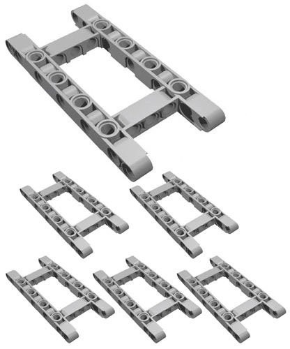 LEGO Technic NEW 6 pcs CHASSIS FRAME LIFTARM Beam Studless 5x11 "H" Shape Part Piece Mindstorms ev3 NXT robot structure element vehicle car truck