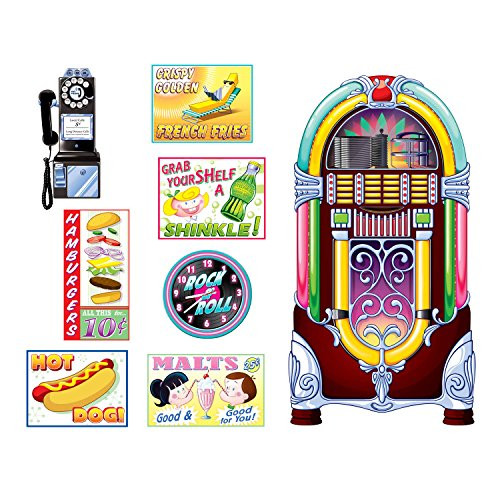 Beistle Soda Shop Signs & Jukebox Props Party Accessory (Value 3-Pack) (8/Pkg)