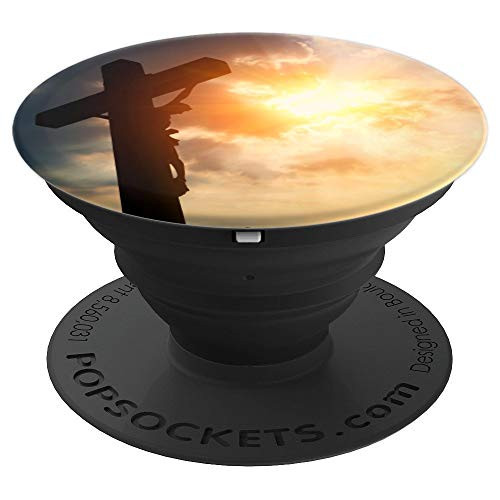 Jesus On The Cross At Crucifixion Ever Pretty Sunset Scene - PopSockets Grip and Stand for Phones and Tablets