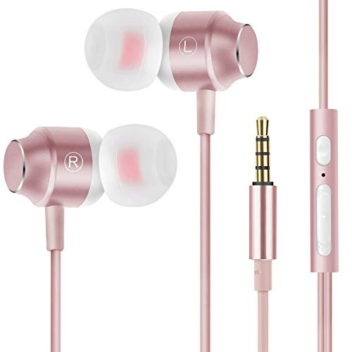 Earbuds Ear Buds Earphones Headphones Noise Isolating with Microphone and Volume Control Powerful Bass for iPhone iPod iPad Samsung HTC Tablets Laptop Mp3 Mp4 Players (Rose Gold) Earbuds Ear Buds Earphones Headphones Noise Isolating with Microphone and Volume Control Powerful Bass for iPhone iPod iPad Samsung HTC Tablets Laptop Mp3 Mp4 Players (Rose Gold)