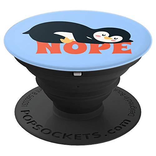 Funny Nope Not Today Lazy Penguin On Light Blue - PopSockets Grip and Stand for Phones and Tablets Funny Nope Not Today Lazy Penguin On Light Blue - PopSockets Grip and Stand for Phones and Tablets